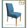 Modern Solid Oak and Blue Velvet Fabric Dinning Chair for Restaurant